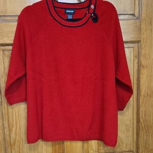 Avenue Vibrant Red Top with Black Accents